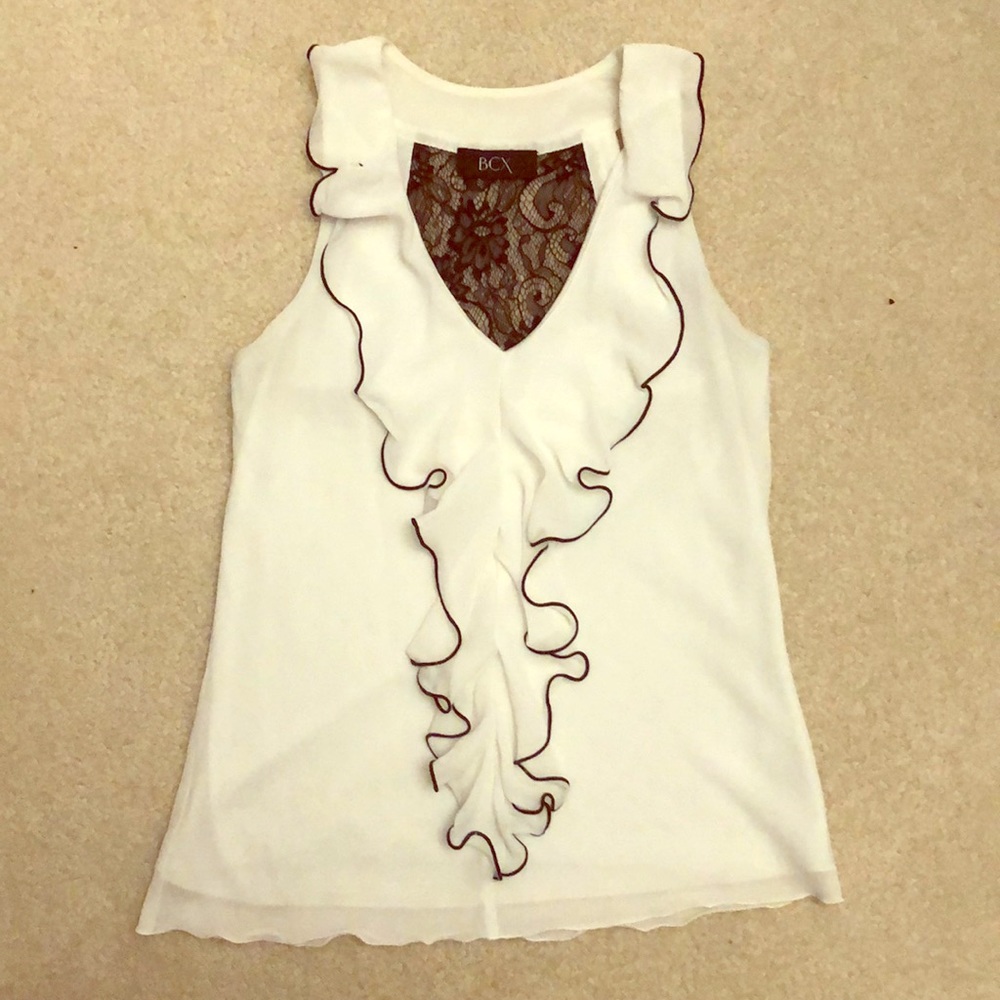 BCX Blouse with lace back NWOT